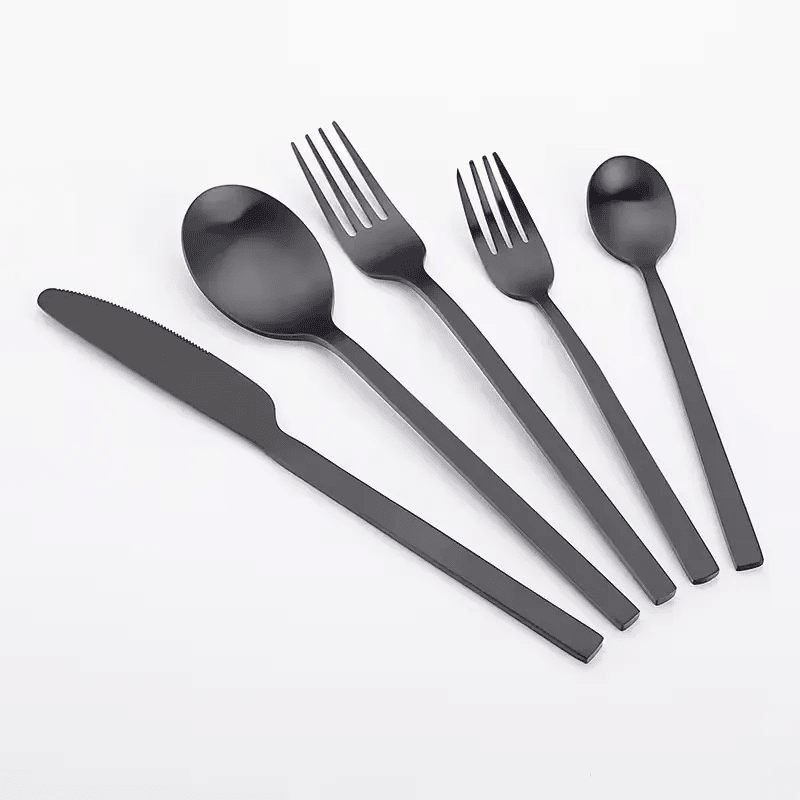 

MAAC Home Minimalist Black Cutlery Set for Modern Homes Set of 30 Luxurious Elegant Durable and Classic Premium Design Cutlery Set Perfect for everyda