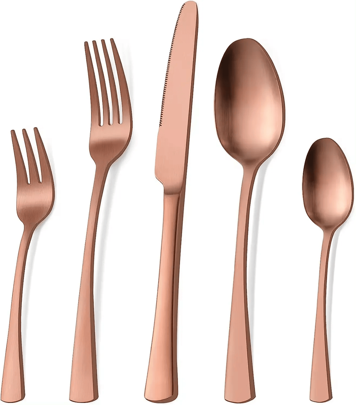 

MAAC Home Rose Gold Symphony Dining Collection Set of 10 Luxurious Elegant Durable and Classic Premium Design Cutlery Set Perfect for everyday use, an