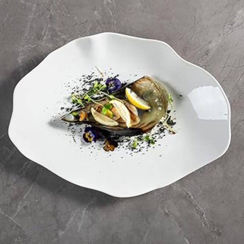 

MAAC Home Versatile White Oval Tableware Plates Elegant Durable and Classic design Perfect for Family Everyday Use, and Family Get- Together, Restaur