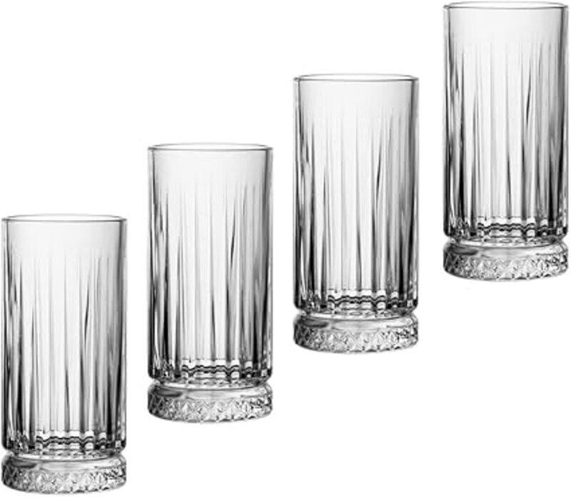 

MAAC Home Set of 4 Elegant Artisanal Highball Glass for Refreshing Drinks Elegant Durable and Classic design Perfect for Family Everyday Use, and Fami