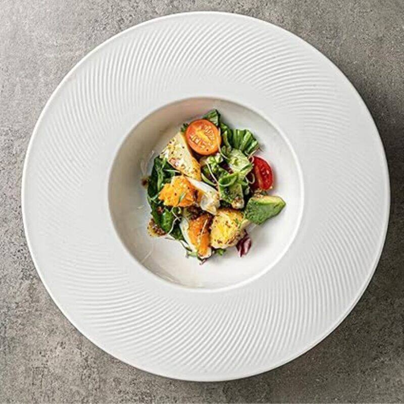 

MAAC Home Glossy White Pasta Plate Elegant Durable and Classic design Perfect for Family Everyday Use, and Family Get- Together, Restaurant, Banquet