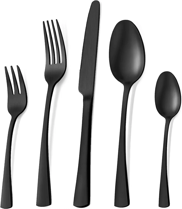 

MAAC Home Black Beauty Matte Finish Cutlery Set Set of 5 Luxurious Elegant Durable and Classic Premium Design Cutlery Set Perfect for everyday use, an