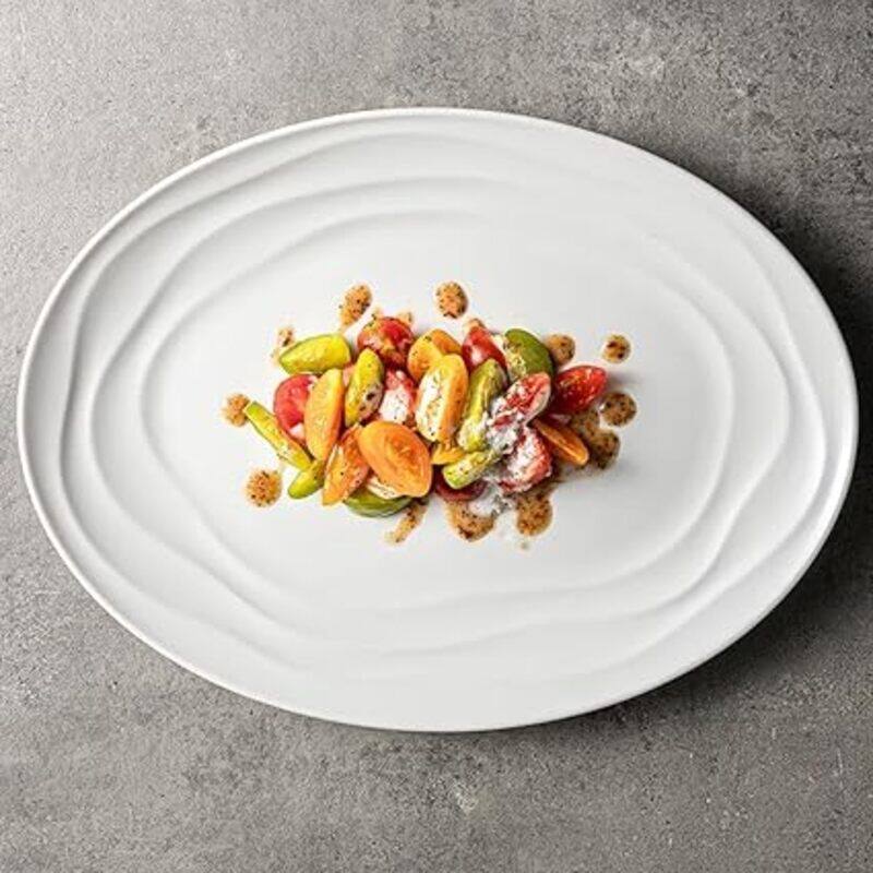 

MAAC Home Clean White Oval Shaped Plate Elegant Durable and Classic design Perfect for Family Everyday Use, and Family Get- Together, Restaurant, Ban