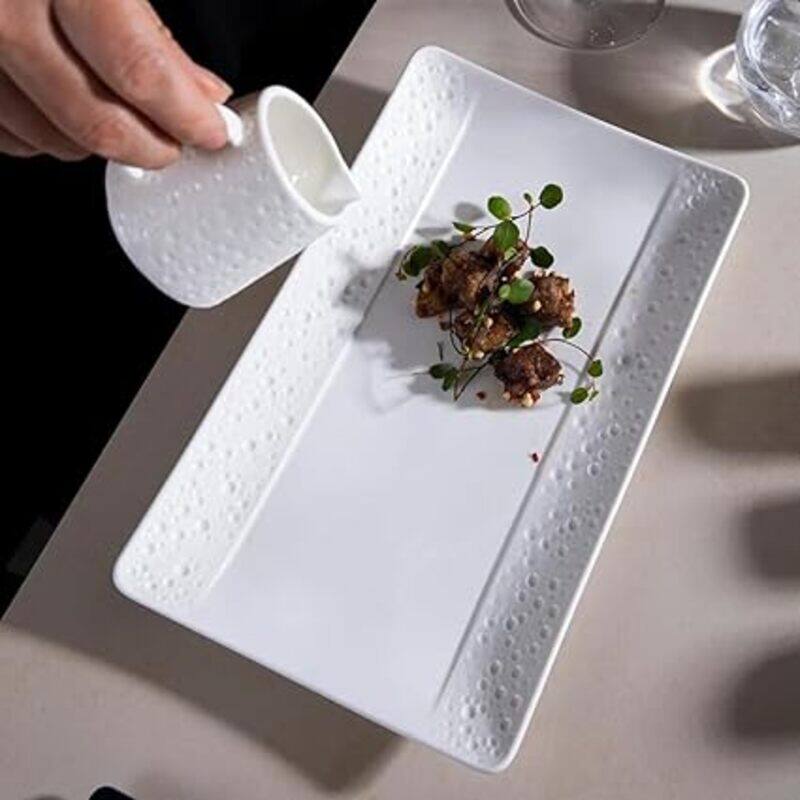 

MAAC Home Rectangular Serving Delight White Plate Elegant Durable and Classic design Perfect for Family Everyday Use, and Family Get- Together, Resta