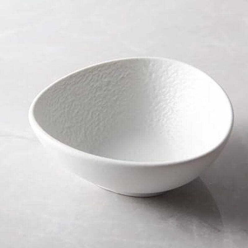 

MAAC Home Modern White Triangular Bowl and Spoon Elegant Durable and Classic design Perfect for Family Everyday Use, and Family Get- Together, Restau