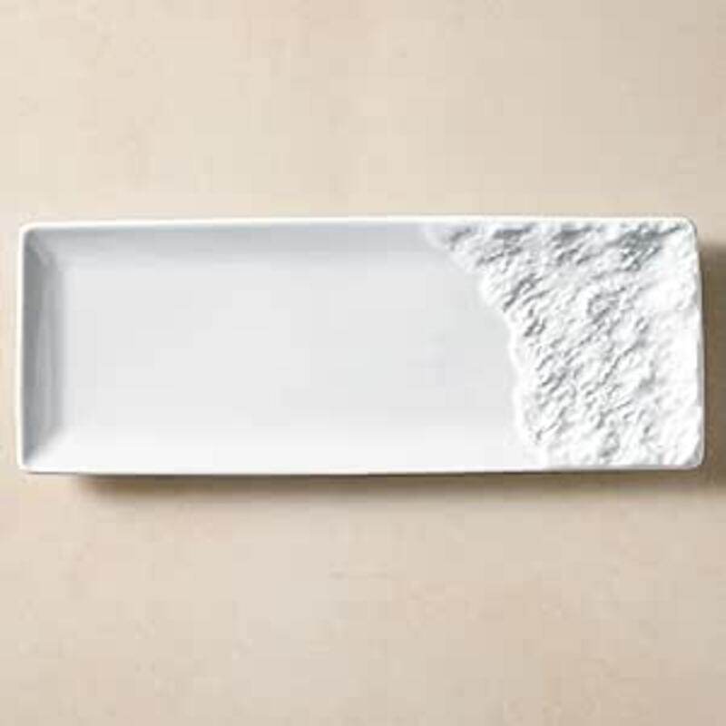 

MAAC Home Coral White Rectangular oblong Plate Elegant Durable and Classic design Perfect for Family Everyday Use, and Family Get- Together, Restaura