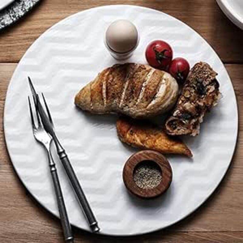 

MAAC Home Rustic White Wide Plates Elegant Durable and Classic design Perfect for Family Everyday Use, and Family Get- Together, Restaurant, Banquet