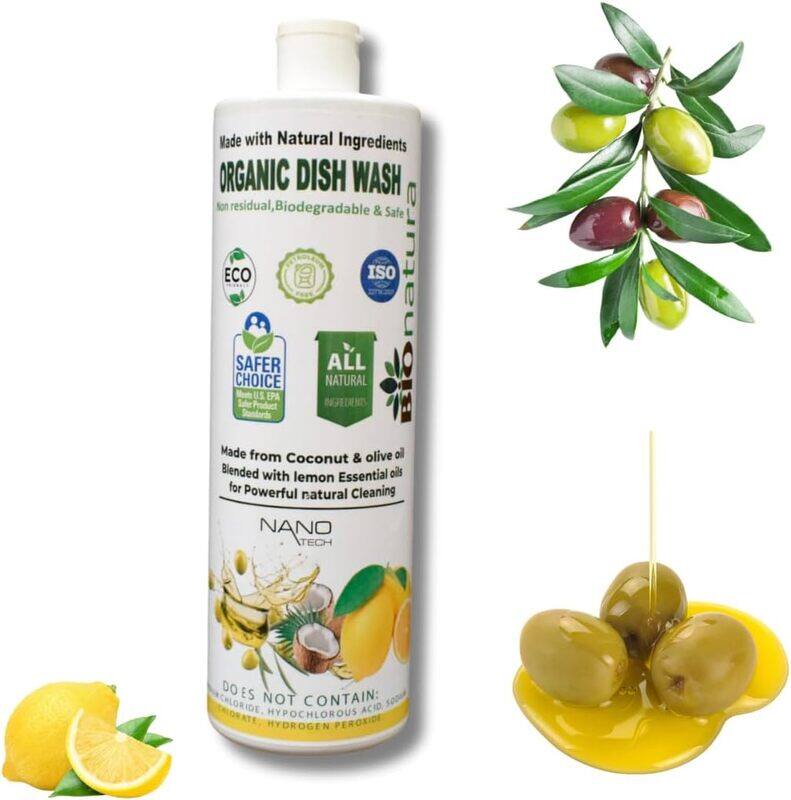 

BioNatura Organic Dish Wash, Natural Grease Remover, Non-Toxic Dishwashing Liquid, Eco-Friendly Dish Soap, Plant-Based Dish Cleaner, Biodegradable For