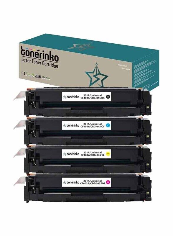 

Tonerinko Cyan/Magenta/Yellow/Black Compatible Toner Cartridge for HP 201A