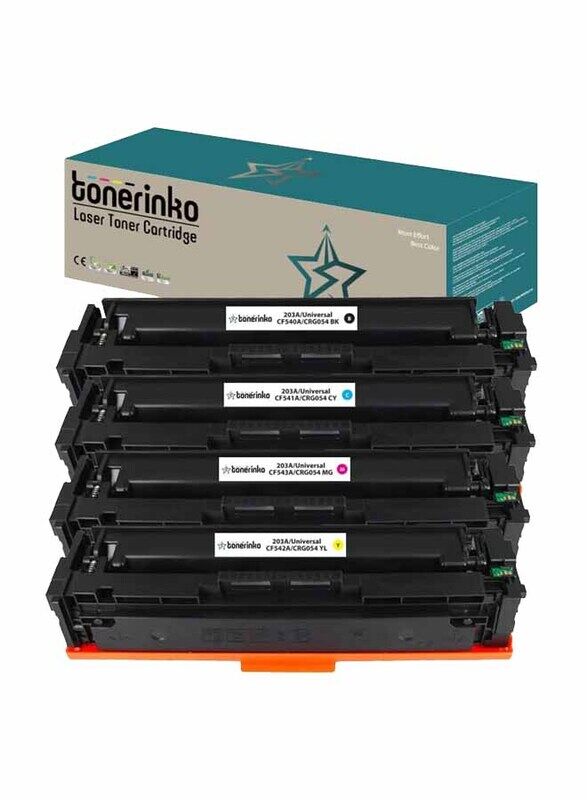 

Tonerinko Cyan/Magenta/Yellow/Black Compatible Toner Cartridge for HP 203A CF540A & 203X CF540X