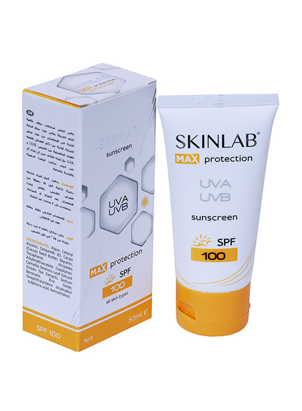 

SKINLAB Sunscreen SPF 100 UVA/UVB Protection For All Skin Types,(50ml)