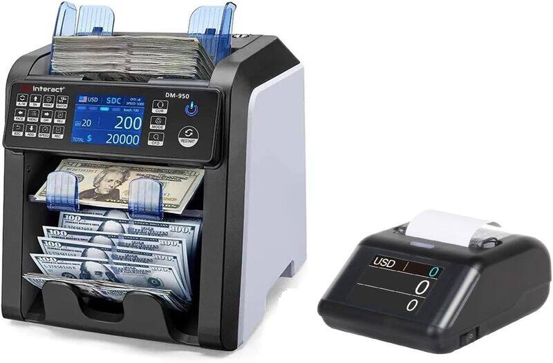 

DMInteract DM-950 2 Pocket 15 Multi Currency Sorter With UV, MG, Counterfeit Detection, Touch Control Panel, 3.5 inch TFT Display Counting Machine Wit