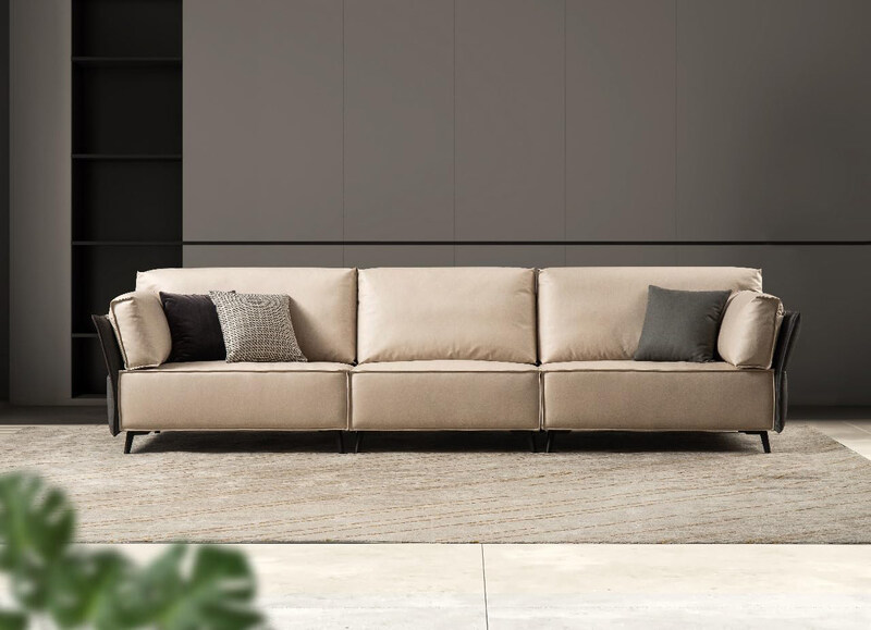 

Neo Front 4 Seater Fabricated Leather with High Density Foam Sofa, Beige
