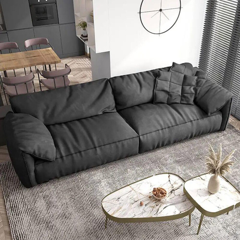 

Neo Front Four Seater Nano Fabric Modern Sectional Sofa Couch, Grey
