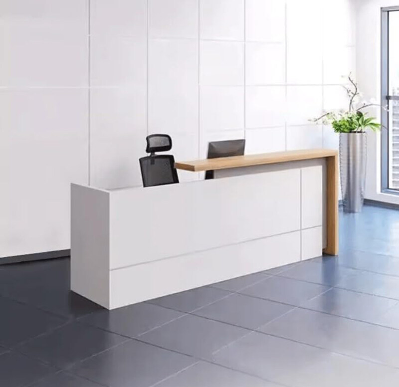 

Neo Front Reception Desk for Office Clinic Corporate Events Hospital Banks Store Warehouse Executive Dental Medical Reception Area Tables Furniture, W