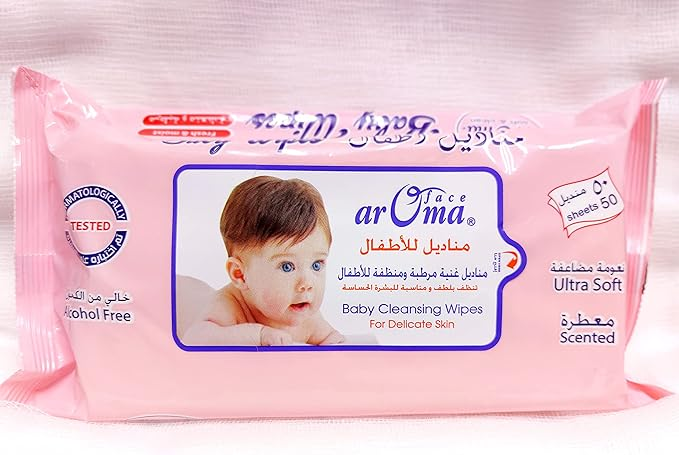 

Aroma Face Baby Cleansing Wipes For Delicate Skin 10 Pack of 50 Sheets each