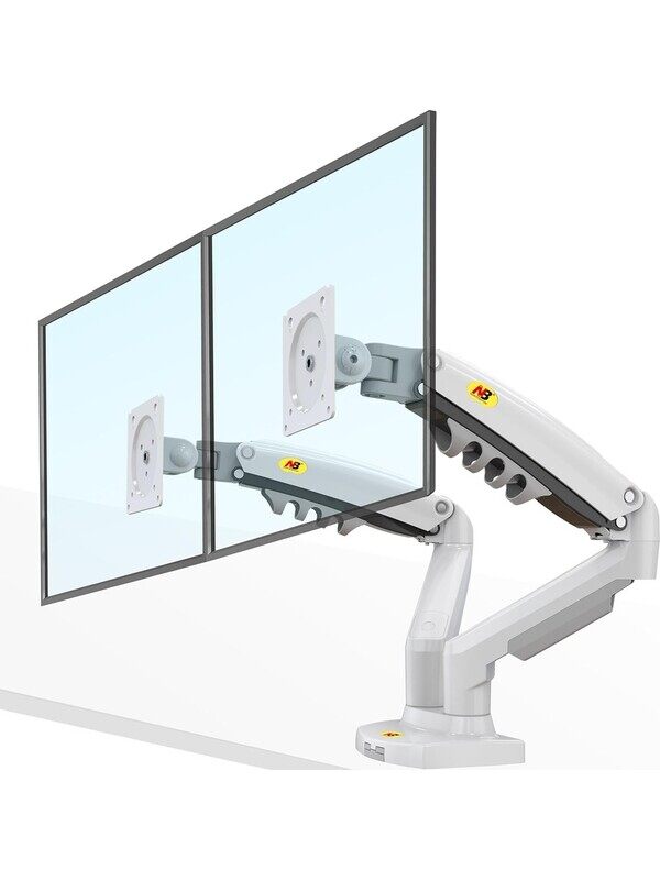 

Not Applicable NB North Bayou F160W Dual Monitor Arm Gas Spring Mount for Two 17" to 27" Screens up to 19.8 lbs each, VESA 75x75 & 100x100, Tilt, Swivel & 360A° Rota