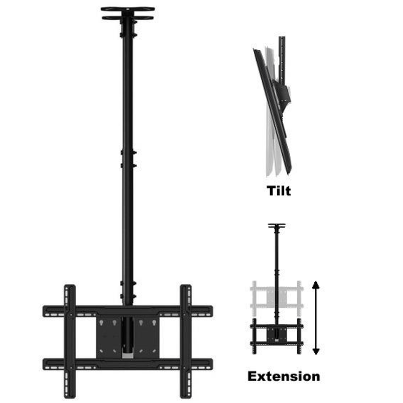 

Not Applicable BEETEC TF-CM200 Full-Motion TV Ceiling Mount for 32" - 80" LCD TVs, Supports up to 68 kg/150 lbs, Adjustable Height, Cable Management, Tilting Ceiling