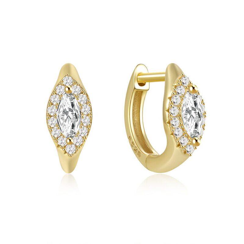 

Lussocollezioni Elegant Anna Gold Earrings with Sparkling Finish