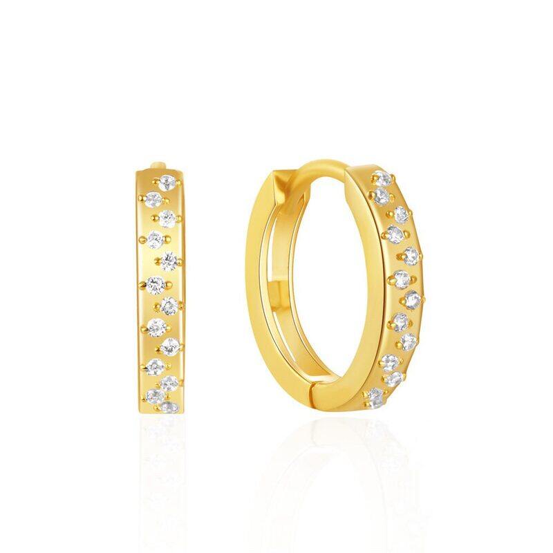 

Lussocollezioni Golden Dalia Earrings with Sparkling Zirconia