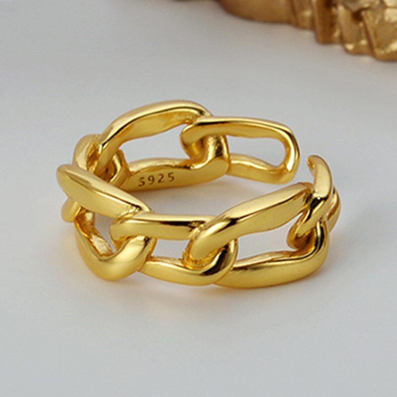 

lussocollezioni Gold Arabella Ring with Sparkling Finish