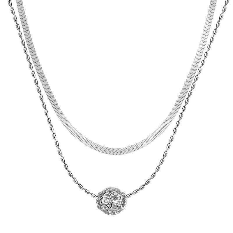 

Lussocollezioni Drop Silver Necklace for Simple Elegance