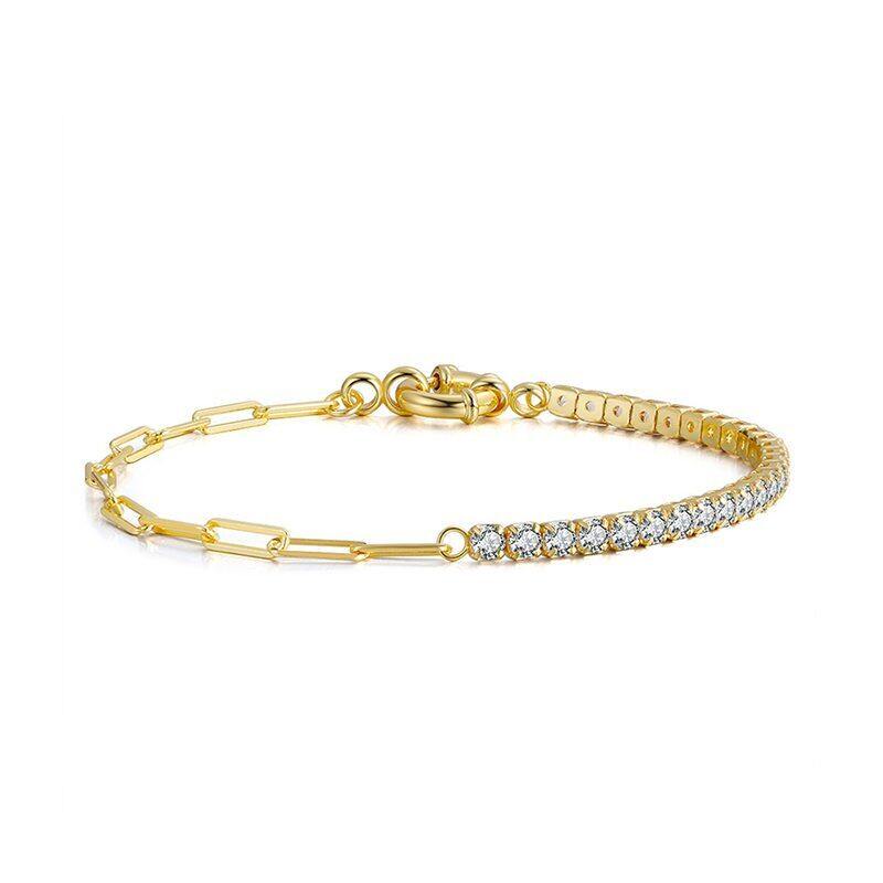 

lussocollezioni Dazzling Gold Bracelet with Zirconia Accents