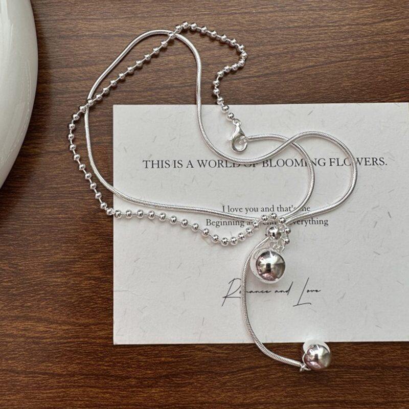 

Lussocollezioni Duo Silver Necklace with Stylish Simplicity