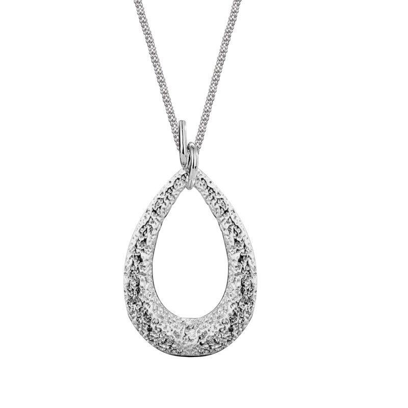 

Lussocollezioni Silver Ring Loop Necklace for Effortless Elegance