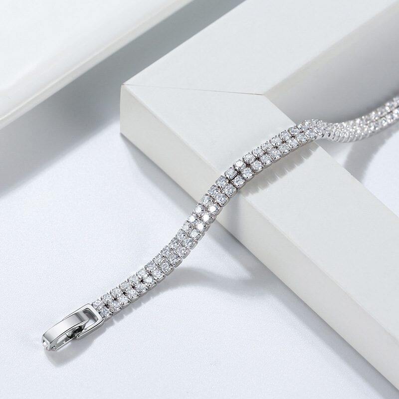 

lussocollezioni Dazzling Double Row Tennis Bracelet for Elegant Styling