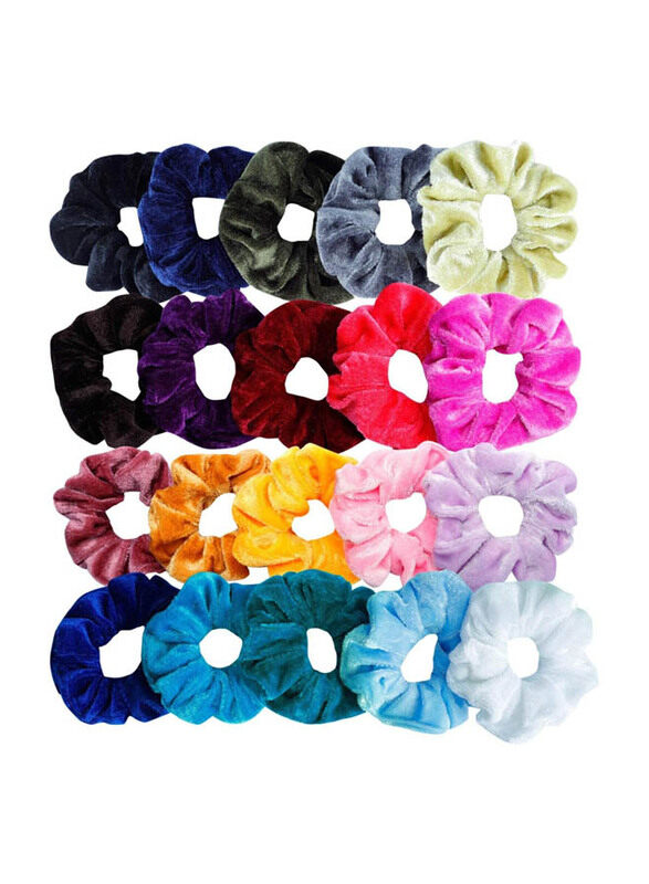 

Yunfeng Velvet Elastic Hair Ties Scrunchies for All Hair Types, 20 Pieces
