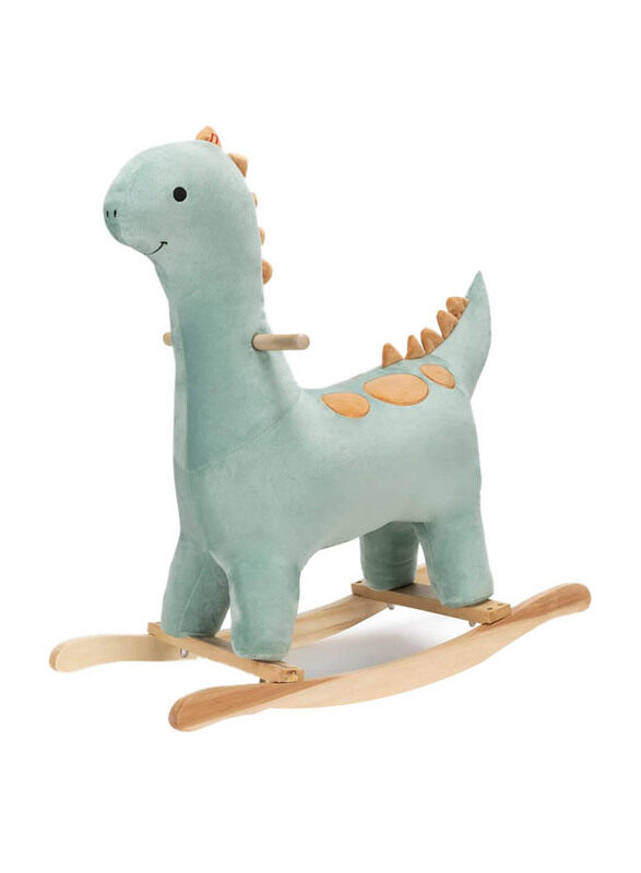 

Joon Bronty Rocking Dinosaur Rine On Toy with Wooden Handles & Base, Green