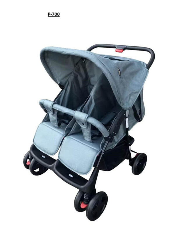 

Generic Side By Side Twin Stroller For Birth To 15Kg, Grey