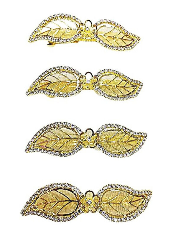 

Generic Fancy Golden Leaf Hair Clip for All Hair Types, 4 Pieces