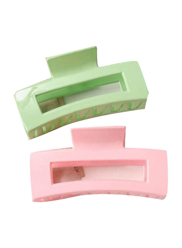 

United Fashion Plastic Stylish Hair Clips for All Hair Types, 2 Pieces