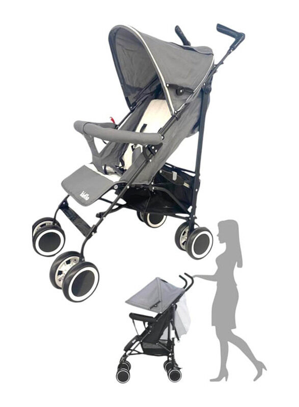 

Kidilo Lightweight Foldable Stroller with Adjustable Canopy, Light Grey
