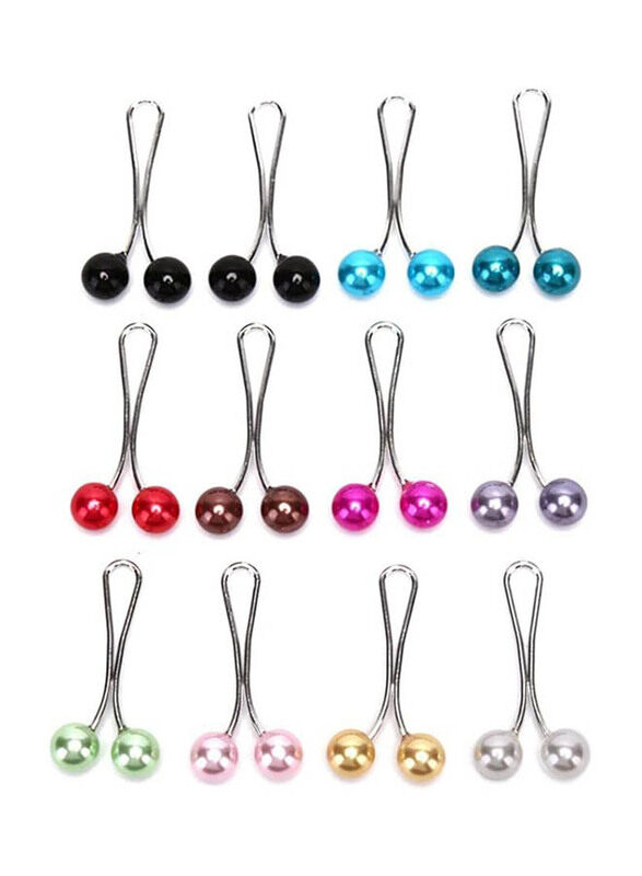 

Coscosx Womens Pearl Scarf Brooch Hijab Pin for Headscarf & Shawl, 12 Pieces, Multicolour