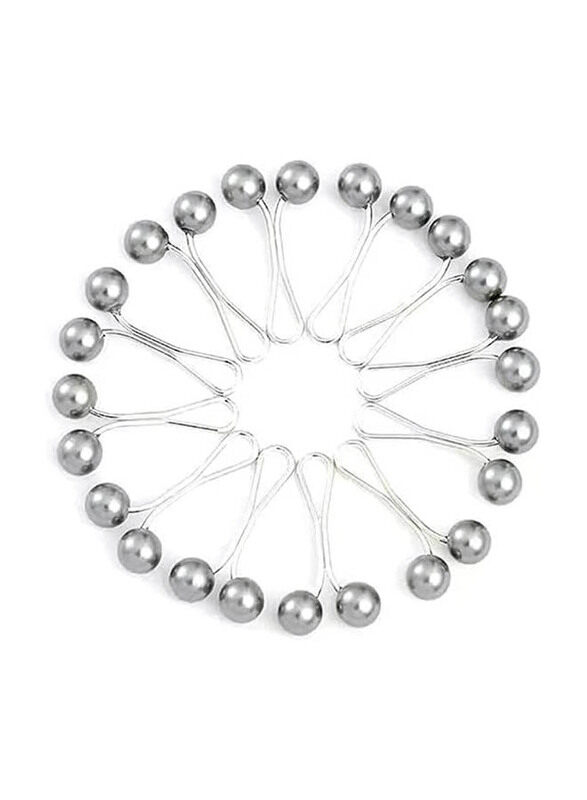 

Mincerfit Women Crystal Rhinestone Ball Pearl Brooch Cute Hijab Safety Button Pins for Headscarf, Shawl & Wedding Dress Decorative, 12 Pieces, Silver