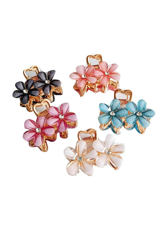 

Generic Elegant Crystal Flower Hair Claw Clip for All Hair Types, 6 Pieces