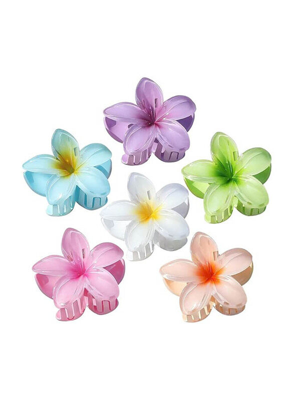 

Odluzy Plumeria Large Flower Hair Claw Clips for All Hair Types, 6 Pieces