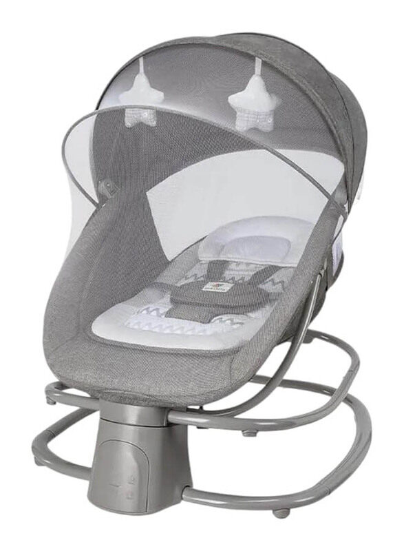 

Generic Deluxe 4-in-1 Automatic Bassinets Rocker with Adjustable Swing Speed & Soothing Music, Grey