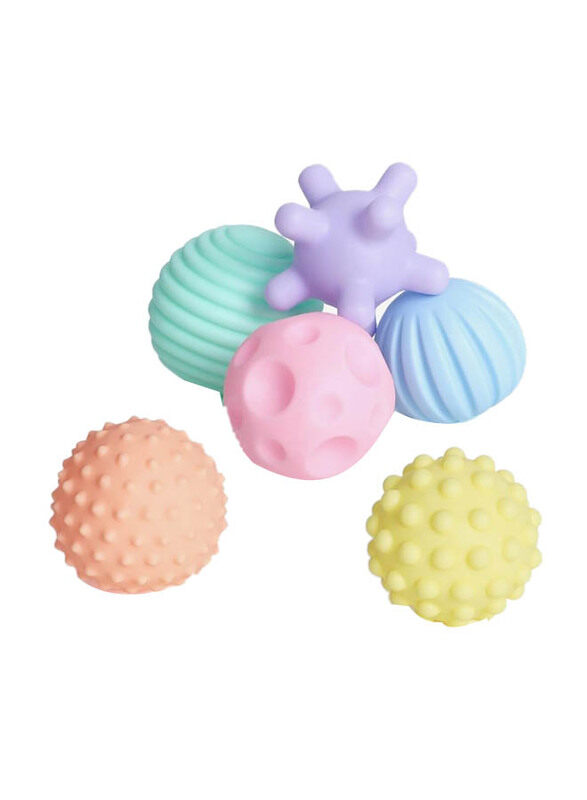 

Generic 6-Piece Baby Soft Baby Textured Balls, BLSQ 37, Multicolour