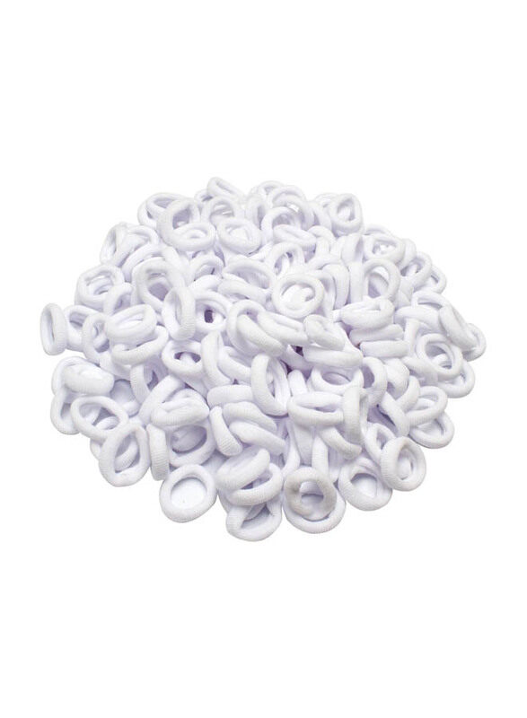 

Cubaco Elastics Tiny Soft Rubber Bands for All Hair Types, White, 200 Pieces