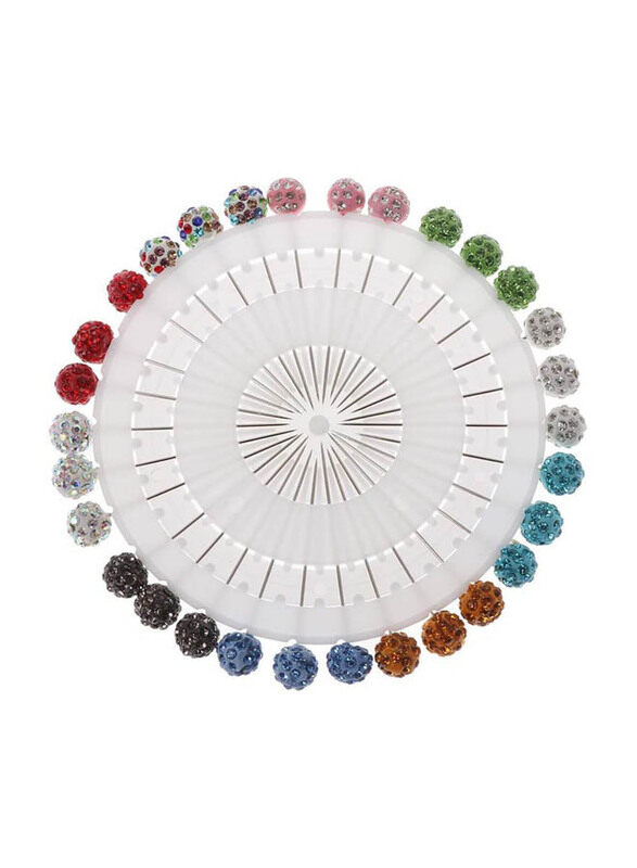 

SXFD Women Muslim Hijab Scarf Rhinestone Ball Brooch Straight Head Safety Pins, 30 Pieces, Multicolour