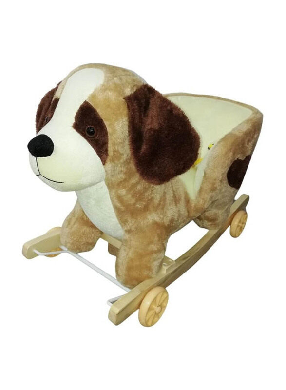 

Generic 2-in-1 Plush Dog Wooden Rocking Baby Ride On Toy, Multicolour