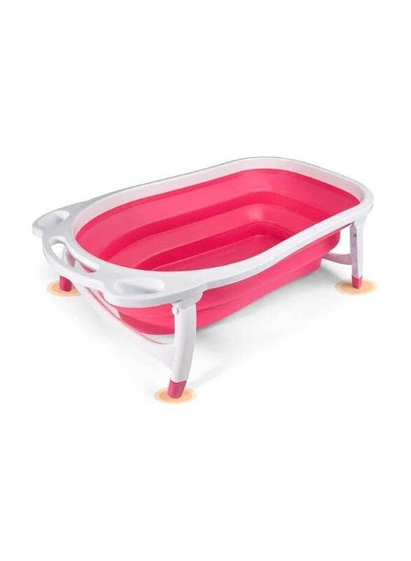 

Generic Travel Portable Silicone Baby Bath Tub Folding Baby Bath Tub, Pink