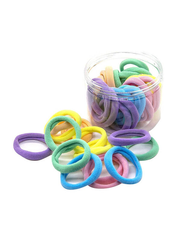 

Generic Macaron Rainbow Colorful High Elastic Ponytail Holders Hair Bands for Thick Hair, 48 Pieces