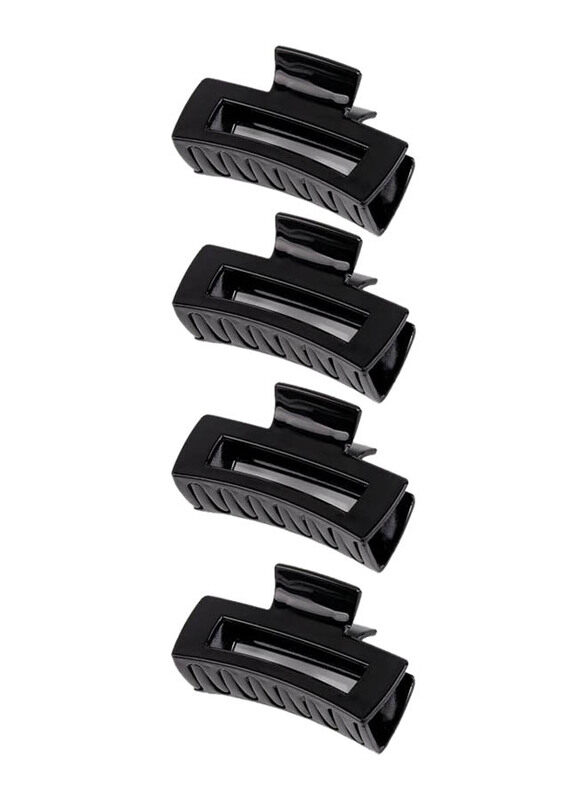 

Canitor 4.1 Inch Acrylic Rectangular Claw Clips for Thick Hair, Black, 4 Pieces