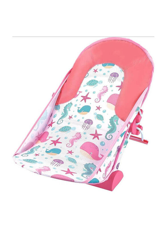 

Generic Adjustable Height Baby Folding Shower Rack No-Slip Bath Support, Pink