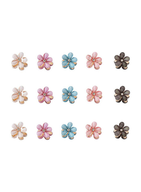 

Generic Crystal Flower Hair Claw Clips for All Hair Types, 15 Pieces